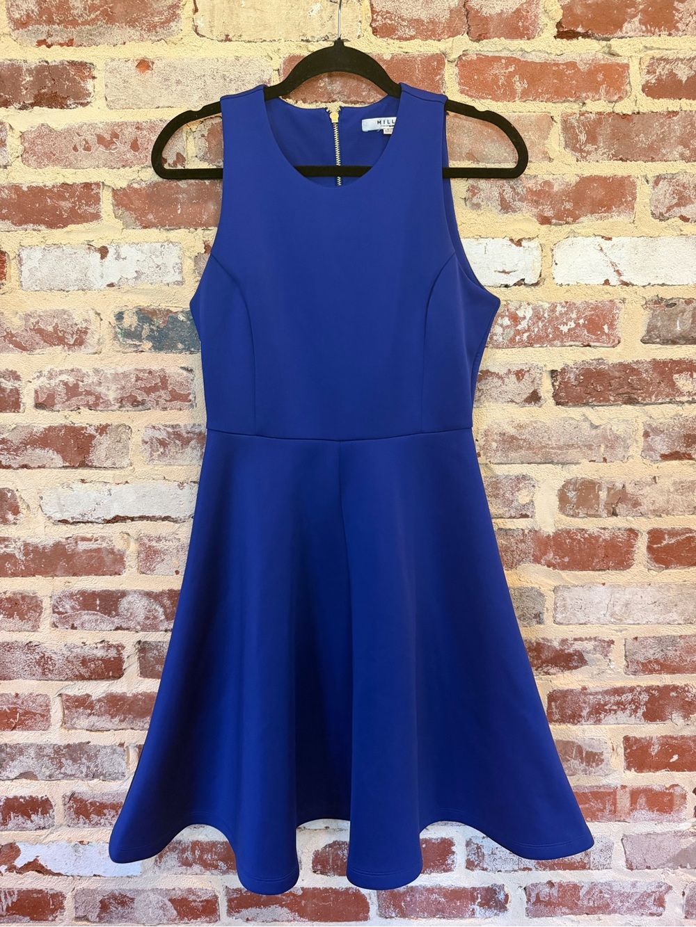 Milly Royal Blue Sleeveless Fit-and-Flare Dress